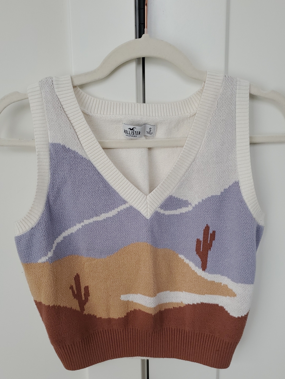 Hollister- Desert Knit Vest Sahara Colors* Sz.Small Soft 100% Cotton